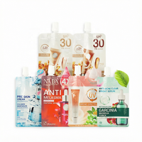 100 Sachets jetables semi-transparents en PET/PE de qualité alimentaire pour machine de scellage à chaud, avec bec verseur et gaufrage, pour bonbons et chips