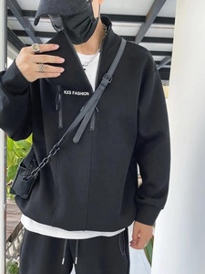 Venta al por mayor de <span class=keywords><strong>moda</strong></span> Casual Sudadera con capucha personalizada con media cremallera de cuello de tortuga impresión carta sudadera - Product Image 4
