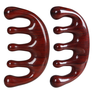 Harz Dicker Zahn massage kamm Meridian Massage gerät Holzmaserung Haar bürste mit Logo Mini Kopfhaut massage Luxus Haarkamm Werkzeuge - Product Image 6