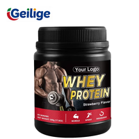 Poudre de protéines de lactosérum à la fraise OEM 500g, teneur élevée en protéines, croissance musculaire, complément nutritionnel après l'entraînement, nutrition pour la salle de sport
