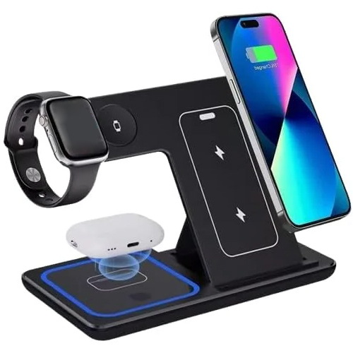3 in 1 Foldable Magnetic Wireless Charger for Phone Watch Earphones 2025 Hot-Selling Trending 15W Wireless Charger Charging