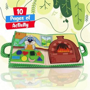 Mon premier <span class=keywords><strong>livre</strong></span> d'<span class=keywords><strong>activités</strong></span> en <span class=keywords><strong>tissu</strong></span> doux de 10 pages, <span class=keywords><strong>livre</strong></span> sensoriel pour l'éveil et le développement, jouet en peluche éducatif - Product Image 4