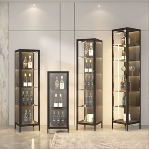 ארון יוקרה מודרני סלון יין ארון עם מסך מסך מסך אור זכוכית למזג יין אדום באינטרנט מחיצה - Product Image 2