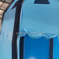 Tente gonflable bleue et blanche à rayures, forme dôme, imperméable, pour événements commerciaux et fêtes, à louer