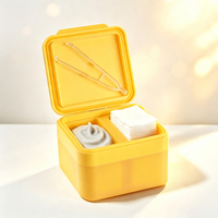Boîte de rangement en plastique PP JAUNCE avec couvercle rabattable, réutilisable, pour cosmétiques et articles divers