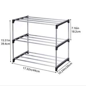 Zapatero de pie de Metal de 3 niveles, organización de almacenamiento de zapatos de entrada que ahorra espacio, Zapatero pequeño apilable para sala de estar - Product Image 3