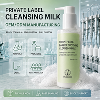 Lait nettoyant coréen D-Panthenol démaquillant pour peaux sensibles, faible pH, vitamine B5, lait nettoyant apaisant pour la barrière cutanée