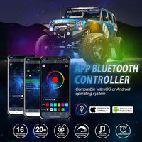 Luces LED RGBW para Roca de 8/10/12 Pods con Control por APP para Coches, Camiones, ATVs, UTVs, Barcos Todoterreno, Lámpara de Riel para Iluminación Inferior Brillante