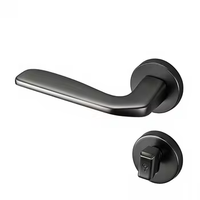 Serrure de porte mécanique à clé de haute qualité, design minimaliste silencieux, poignée de serrure pour porte intérieure en bois