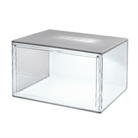 Étagère à chaussures en acrylique transparent de conception européenne avec éclairage LED, présentoir de sol empilable, anti-poussière, capacité supérieure à 501 ml