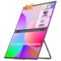 Moniteur portable tactile SIBOLAN 4K IPS 15,6 pouces avec interface Type C, design pliable, triple/double écran pour ordinateur portable, compatible gravité
