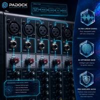 PADOCK Console de mixage numérique professionnelle 12 canaux - 99 effets DSP avec Bluetooth - MX-1602