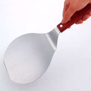 Stainless Steel Pancake Grill Cake Moving Spatula Solid Wood Handle <b>Baking</b> Round Pizza Knife - Product Image 1