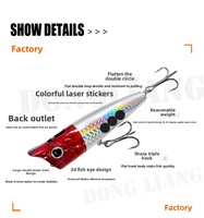 Leurre Artificiel Dur Grande Bouche, Leurre Flottant à Effet d'Eau, Popper Gélosoir, Leurre Crayon Sonore pour la Pêche au Bar en Eau Douce