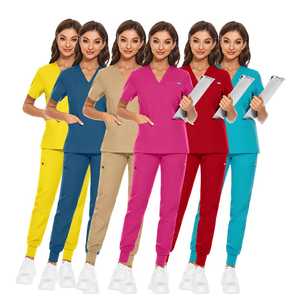 Nueva Llegada, Conjuntos de Uniformes Médicos Niaahinn para Mujer, Uniformes Médicos de Poliéster, Manga Corta, Cuello en V, Conjunto de Uniformes de Enfermería Unisex - Product Image 6