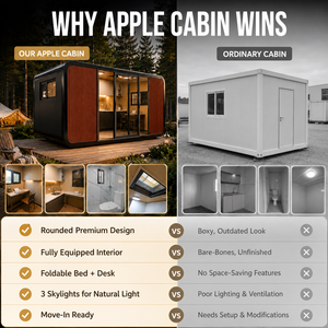 Cápsula Espacial Prefabricada Apple Cabin Lista para Enviar, 3 Claraboyas, Cama Plegable, Oficina Doble, Espacio de Estudio - Product Image 2