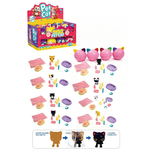 Set de 24 Huevos Sorpresa de Gato, Juguetes que Cambian de Color con Agua, Muñecos de Gatitos con Accesorios de Cuidado, Cápsulas Sorpresa, Juego de Imitación de Mascotas para Niños - Product Image 6