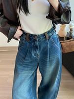 Jean pour femme YUANBOFEI – Jean large en denim taille haute, coupe oversize, style vintage, décontracté et ample pour le streetwear