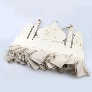 DAMAI Moyen-Orient – Décoration murale en bois pour l'Aïd al-Fitr et le Ramadan – Calendrier du compte à rebours en forme de château – Artisanat de décoration intérieure pour salon - Product Image 4