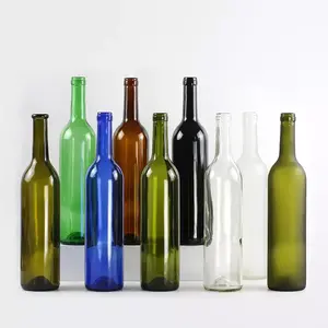 Crystal Empty Botellas de Vidrio Vino Glass Liquor Wine Bottle 500ml 750 ml