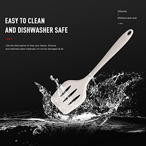 Ensemble de 4 ustensiles de cuisine en silicone de qualité alimentaire : spatule, pince à huile, fouet et pince de cuisine tout-en-un - Product Image 3