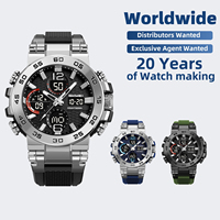 Montres analogiques et numériques pour hommes SKMEI 2499, montre sport à double fuseau horaire, chronographe étanche pour hommes, Relojes Hombre