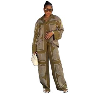 <span class=keywords><strong>Completo</strong></span> Casual da Donna <span class=keywords><strong>Taglie</strong></span> <span class=keywords><strong>Forti</strong></span>, Cardigan a Maniche Lunghe con Camicia e Pantaloni, Stile Europeo e Americano, Nuovo <span class=keywords><strong>Completo</strong></span> Stampato Due Pezzi - Product Image 1