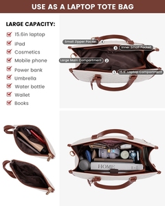 Fashion Casual Quilted 3 in 1 <strong>Ladies</strong> Handbag Purse Lunch Picnic <strong>Laptop</strong> Work Tote <strong>Bag</strong> with Insulated Cooler Compartment for Women - Product Image 3