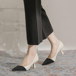 Nouvelles Chaussures Confortables Unisexe à Talon Chat en Cuir de Vachette Creux et Pointu, Style Tendance 2026 - Product Image 4