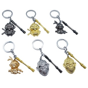 Bán Hot Black <span class=keywords><strong>Monkey</strong></span> Master Keychain Rhinestone phim hoạt hình trò chơi kim loại Keychain - Product Image 3