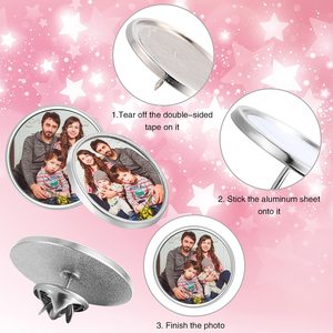 Sublimation Blank Pins Button Pin <b>Badge</b> DIY Button <b>Badge</b> Sublimation Silver Blank Base Pins for DIY Craft <b>Making</b> School Supplies - Product Image 5
