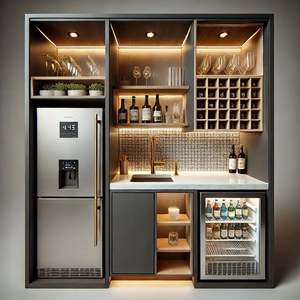 Solid Wood Wine Cabinet With Glass & Wood Dining <b>Chair</b> Furniture Solid Wood Carved Luxury Classic Cabinet - Product Image 5