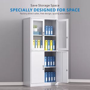 Archivador Metálico de 2 Puertas con Cerradura y Estantes <span class=keywords><strong>para</strong></span> <span class=keywords><strong>Oficina</strong></span> y Hogar - Product Image 2