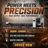 Mesin Pemotong Laser Serat CNC HN Laser 1500W hingga 6000W Bersertifikasi CE untuk Pipa Bulat dan Persegi