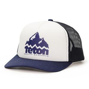 Custom 5 Panel <b>Foam</b> Print logo Navy <b>Blue</b> Trucker Hats Mesh Back Caps - Product Image 1