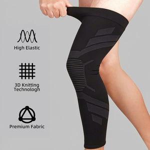 Genouillère de compression intégrale pour la jambe, avec logo personnalisé, pour la course, le basketball, le soulagement de la douleur et la récupération musculaire - Product Image 1