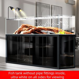 Groothandel op maat gemaakte luxe duurzame witte onderkast rechthoekig glazen <span class=keywords><strong>aquarium</strong></span> & kogelvormig viskom met kogelvormige kenmerken - Product Image 2