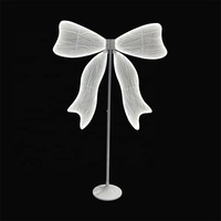 Lampadaire LED en métal à hauteur réglable avec grand nœud lumineux pour célébrations de mariage, décoration de scène et d'allée de fête