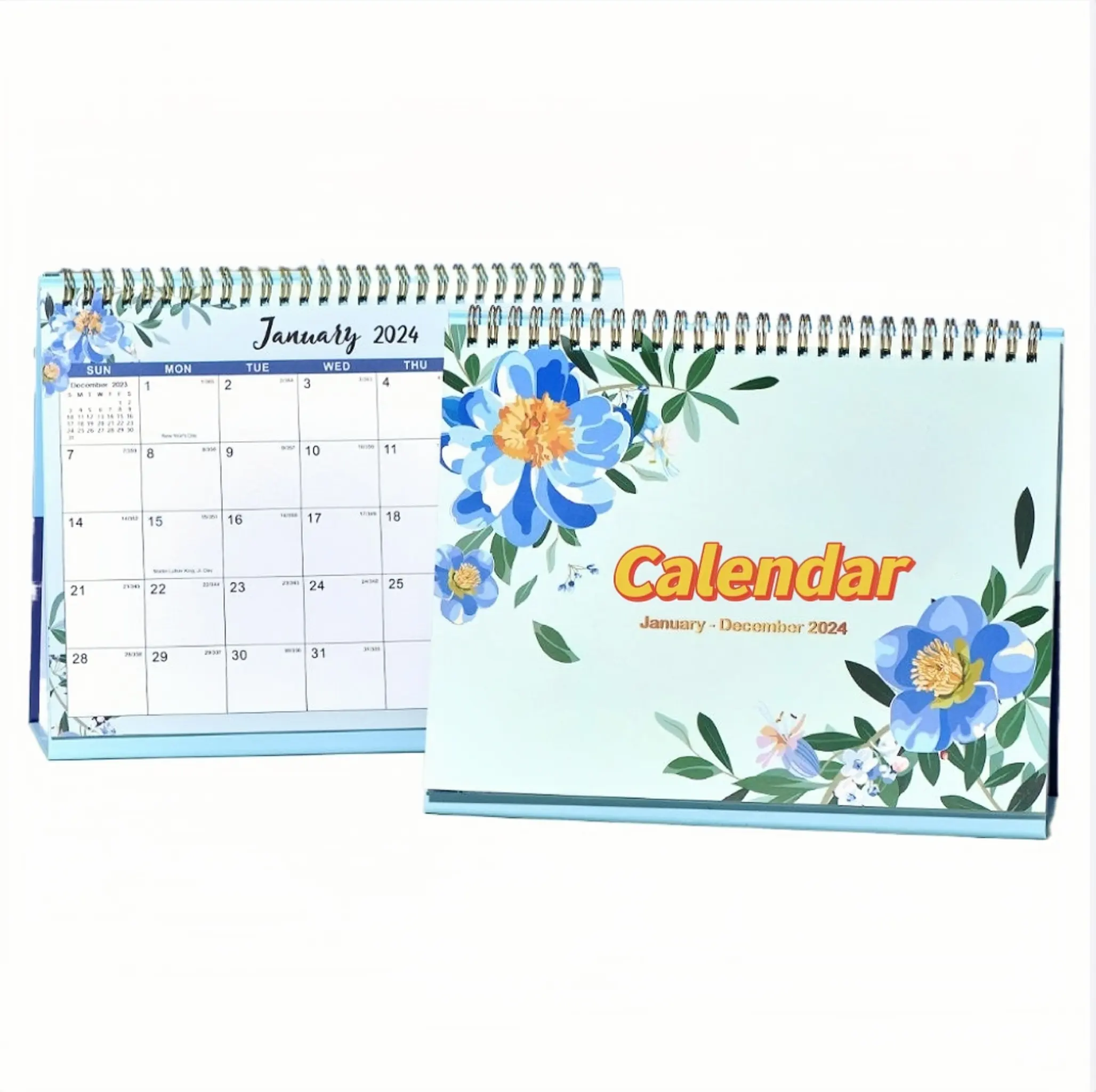 Oem Fabrikant Op Maat Afdrukken Bureaukalender 2024 Desktop Tafel Maandelijkse Adventskalender