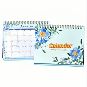 OEM Fabricante Custom Printing Desk Calendar 2024 Desktop Table Calendário Mensal do Advento