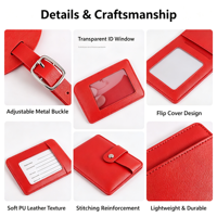 Étiquettes de bagages personnalisées en PU pour compagnies aériennes, étiquettes d'adresse pour bagages, cartes d'embarquement et accessoires de bagages, étiquettes nominatives