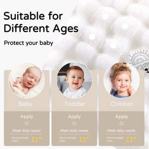 Asciugamano da Bagno per Neonati con Cappuccio in Cotone Organico 100% Mussola, Morbido e Assorbente, Confezione da 2 - Product Image 5