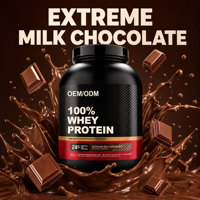 Poudre de protéines de lactosérum Qbioflex en promotion, saveur chocolat au lait extrême, pour la croissance musculaire des femmes et des hommes