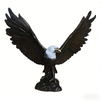 Statue d'aigle chauve 3D grandeur nature durable, faite à la main, en cuivre antique, résistante aux intempéries, avec placage anti-corrosion, personnalisable pour l'immobilier