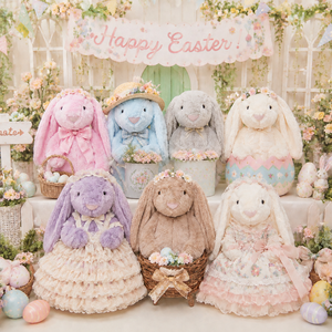 Regali di Pasqua in Peluche, Giocattoli Morbidi, Coniglietti Peluche con Orecchie Lunghe, Simpatici <span class=keywords><strong>Animali</strong></span> di Peluche Morbidi e Amichevoli - Product Image 4