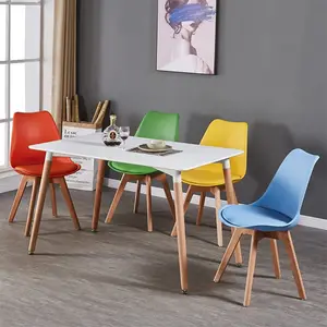 Chaise nordique en bois massif, bureau, maison, plastique, salle à manger moderne, chaises de salon