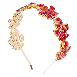 Serre-têtes en cristal pour femmes Hua Liyu, or, rouge, vert, blanc, accessoires de cheveux, coiffure tendance pour fête, mariage - Product Image 5