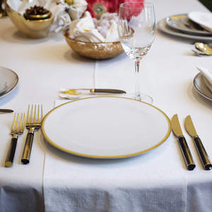 <span class=keywords><strong>Piatti</strong></span> di Plastica Monouso Moderni con Bordi Dorati, Motivo Personalizzabile per Feste in Casa, Matrimoni <span class=keywords><strong>e</strong></span> Banchetti - Product Image 2