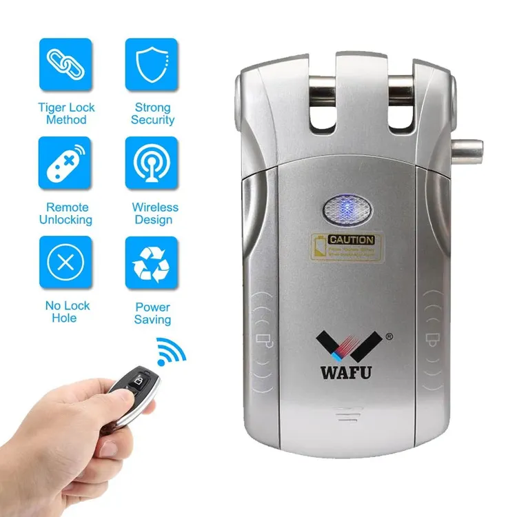 Wafu WF-010 Elektrische Smart Onzichtbare Deurslot Voor Home Security Entry Deurslot Draadloze Afstandsbediening Slot Voor Thuis Kantoor