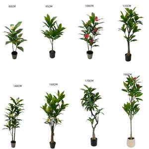Bonsaï Plumeria Artificiel avec Matériau PE Décoration de Jardin Intérieur avec Fleurs et Plantes de Verdure Artificielles - Product Image 2